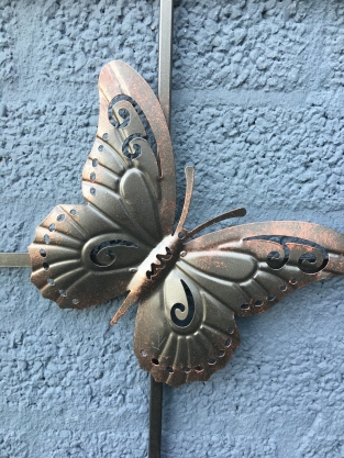 Butterfly window model, metal old-brown-rust!